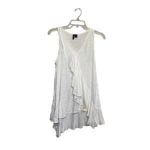 Sleeveless tank with ruffled front